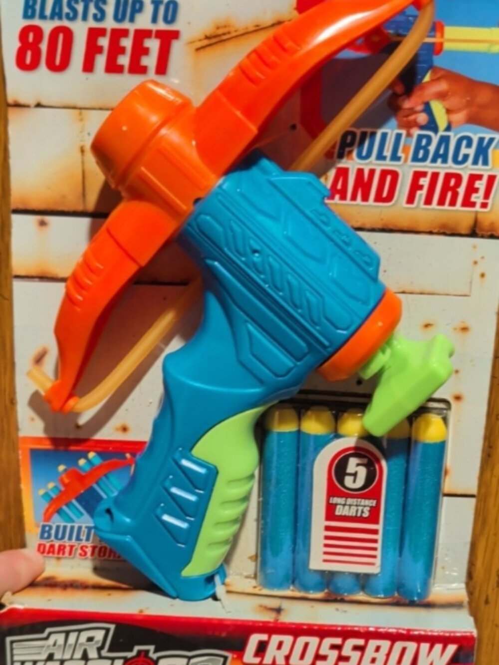 Air Warriors Toy Crossbow Pull-Back Dart Blaster w/5 Darts
